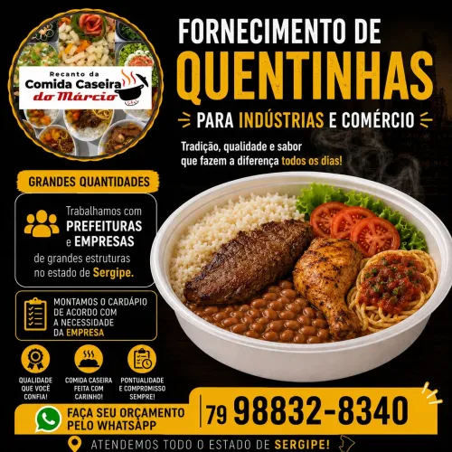 Fornecemos quentinhas para indústrias e comércios