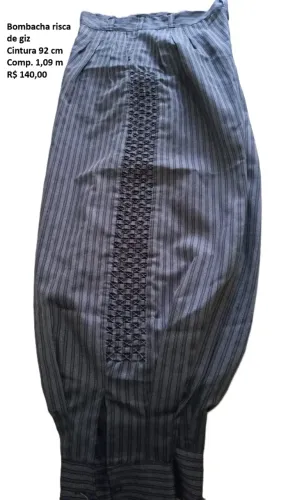 Bombacha masculina risca de giz cinza