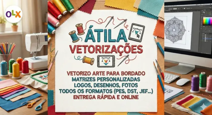 Átila Vetorizações: Arte e Matrizes de Bordado Personalizadas & Rápidas!