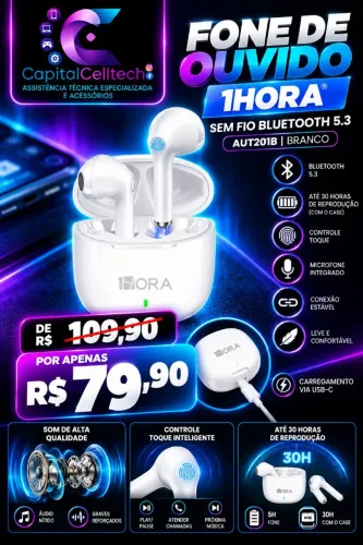 Fone Bluetooth sem fio