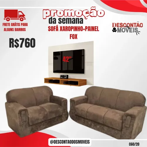 Conjunto de Sofá com Painel