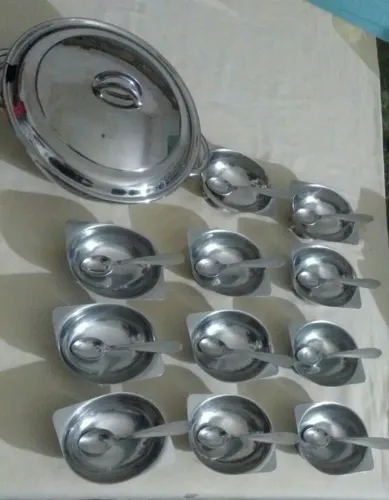 kit p/ sobremesa de aço inox novo