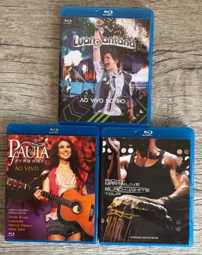 Kit 3 Blu-Ray shows Luan Santana, Paula Fernandes e Ricky Martin