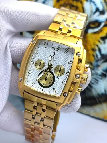 Relógio dourado novo masculino