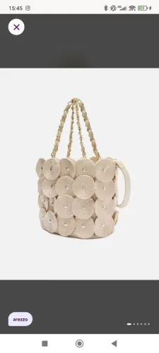 Bolsa Arezzo Ráfia e couro legítimo Nova