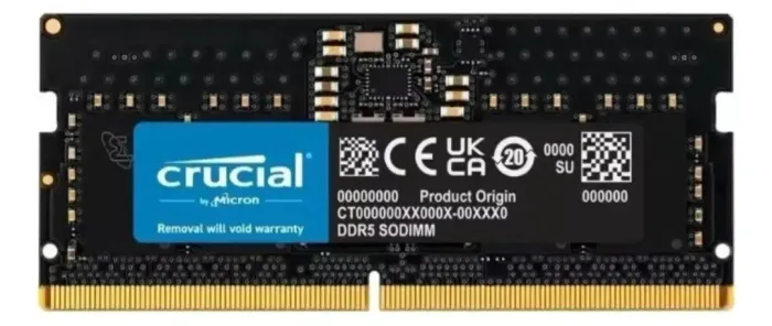 Memória RAM Crucial DDR5 16GB 5200 MHz SODIMM CT16G52C42S5 Crucial