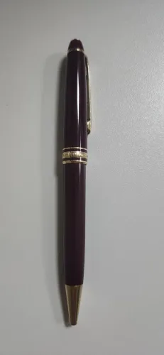 Caneta esferográfica Monblanc Meisterstuck 164 bordô com detalhes banhado a ouro