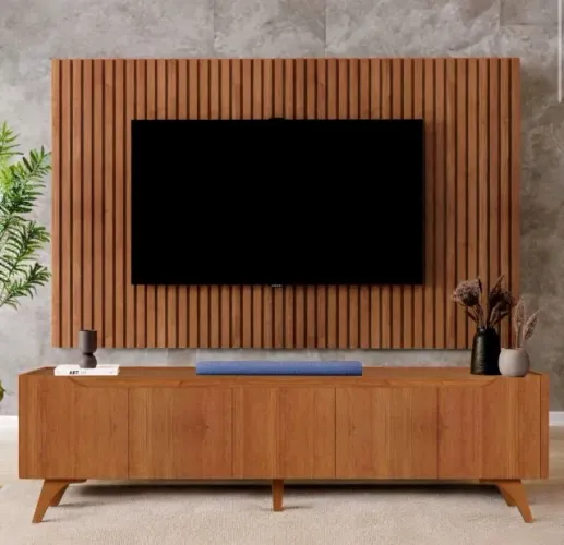 Conjunto Painel e Rack Maranello 220 Naturale