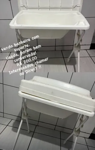 Banheira com suporte infantil 