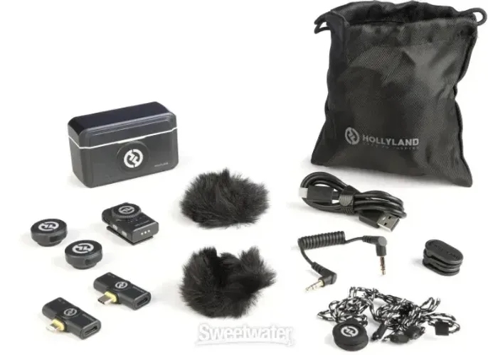 Microfone Hollyland Lark M.2 com entrada Tipo C, lightning ou Câmera