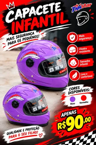 Capacete infantil tamanho 51 - perfeito