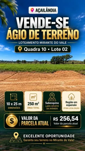 Ágio Terreno Mirante Do Vale