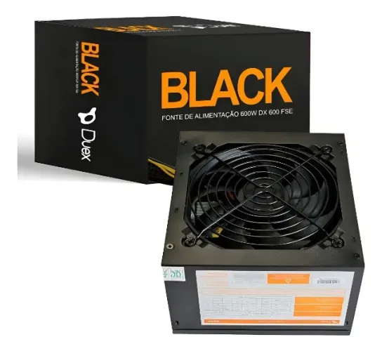 Fonte Gamer Duex Dx-600fse 600w Atx Bivolt Chaveada Com Cabo