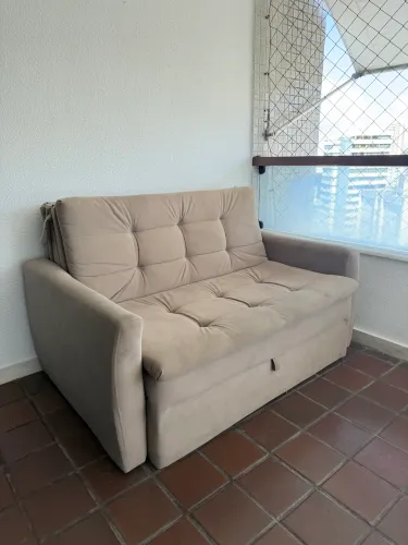 Sofá-Cama 2 Lugares Retrátil/Reclinável Bege