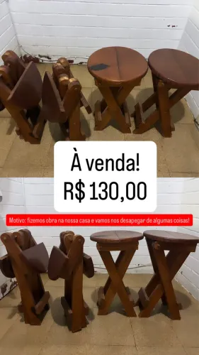Kit 4 banquetinhas de madeira (feitas em marcenaria)