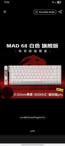 Teclado Magnético MAD68 HE Ultimate Magnet Pro Branco - Excelente Estado