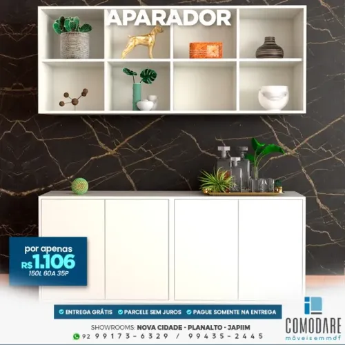 Aparador 4 Portas 150cm por R$ 1.106