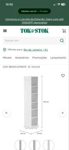 SAPATEIRA GIRATÓRIA ESPELHADA TOK&STOK