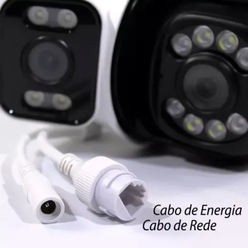 Câmera de monitoramento externa com lentes duplas e visão noturna 360 Pronta Entrega