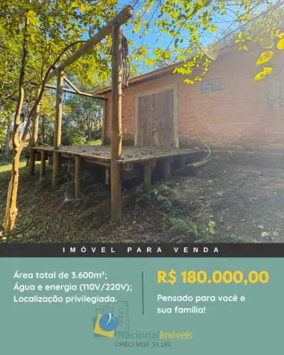 Chácara de 3.600m² com casa em Delfim Moreira-MG