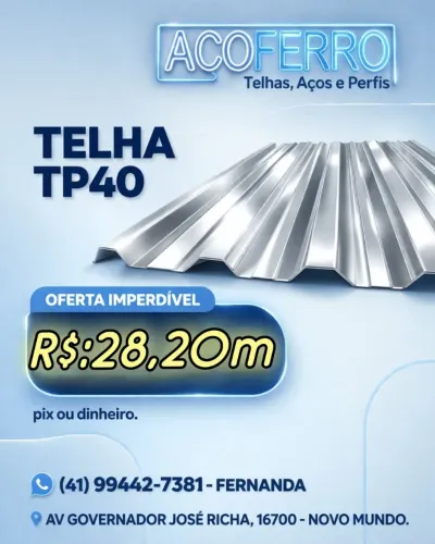 Telha Tp40 simples