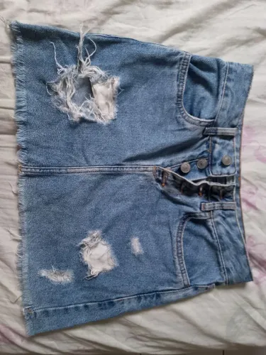 Saia jeans cintura alta tamanho 34