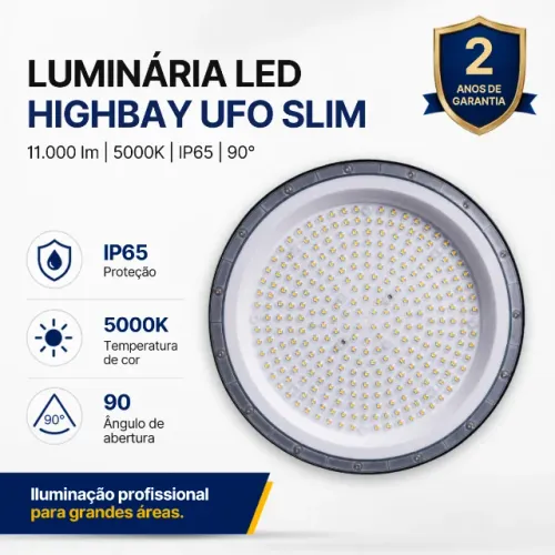 Luminária Led Ufo Slim 100w 127/220v