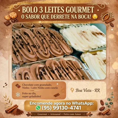 Bolos 3 leites gourmet 
