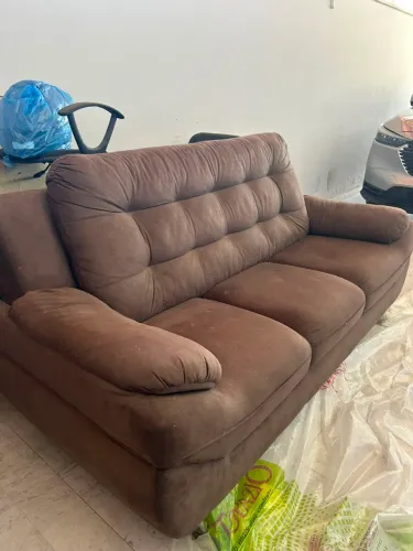 Sofá 3 Lugares Suede Marrom - Muito Confortável / Super Conservado