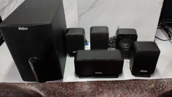 Kit com 5 Caixa+Subwoofer para Home Theater Philco Todas Funcionado