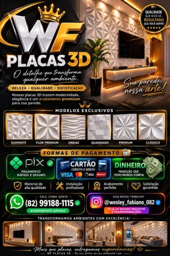 WF PLACAS 3D VEM FAZER SEU ORÇAMENTO