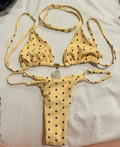Biquíni Novo PP Amarelo com Bolinhas Preta