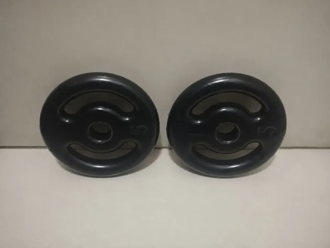 2 Anilhas de 5kg em ótimo estado.