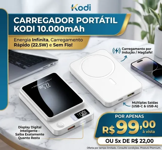 Carregador Portátil Kodi 10.000mAh