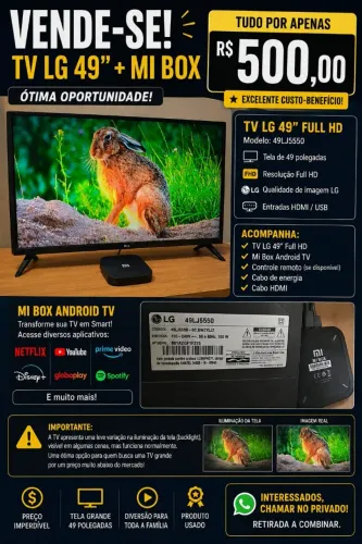TV LG 49" + MINI BOX
