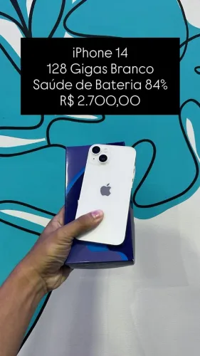 iPhone 14 128gb Branco / Saúde da bateria 84% / Aparelho em condições perfeitas