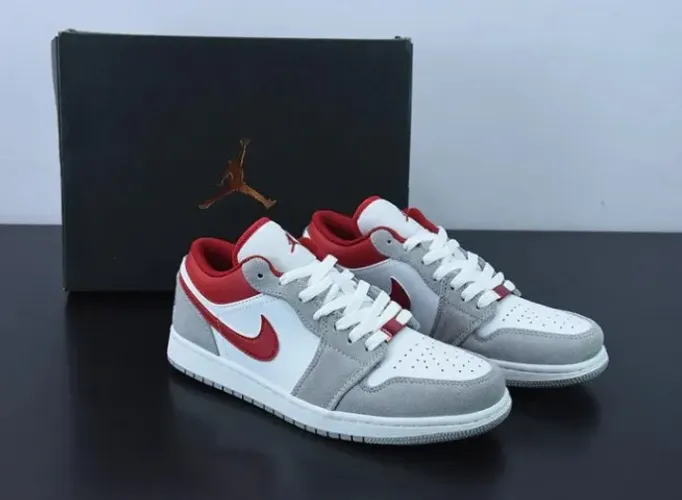 Air Jordan 1 Low Light Smoke Grey Gym Red