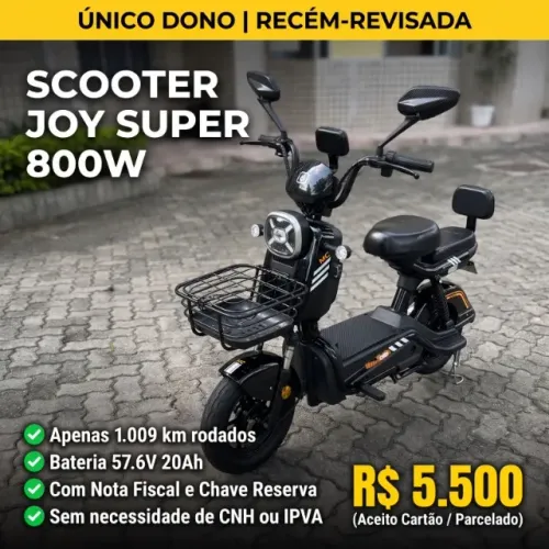 Scooter Elétrica Joy Super 1000W Único Dono Revisada c/ NF