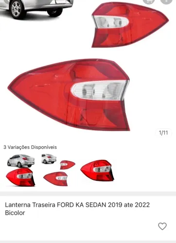 Lanterna esquerda Fordka 2019
