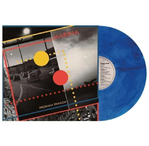 LP Próxima Parada - Marina Lima - Disco de Vinil Azul Translúcido Esfumaçado