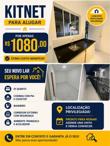 Alugo Kitnet Studio Semi Mobiliada Zona 06 - Maringa 