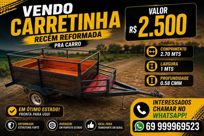 Carretinha recém reformada pra carro