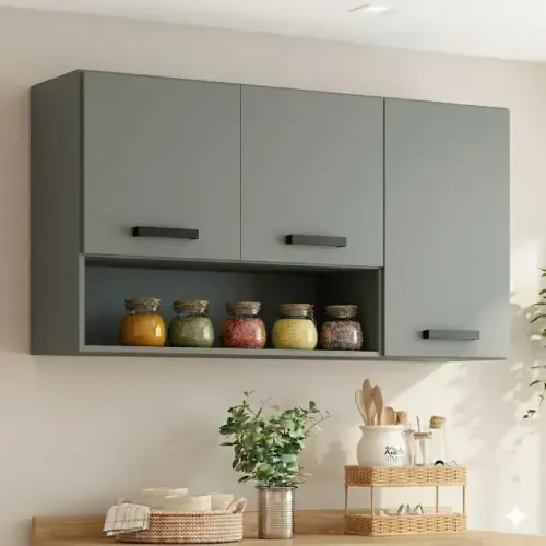 Armário Aéreo 3 Portas Fendi | Organização e Elegância para sua Cozinha