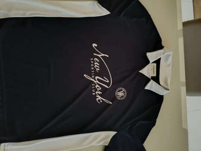 Camisa Clock House ?New York Sporting Club? Preta e Branca
