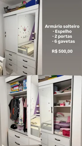 Armário Solteiro com espelho 