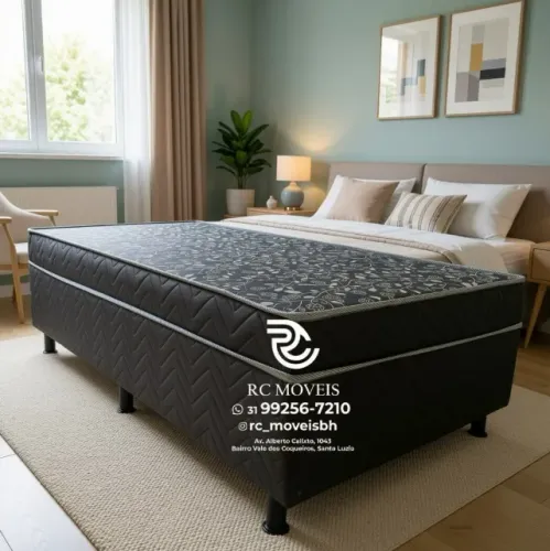 Cama Box Solteiro Acoplado D33 88x1,88 Floral Avelã Luxo