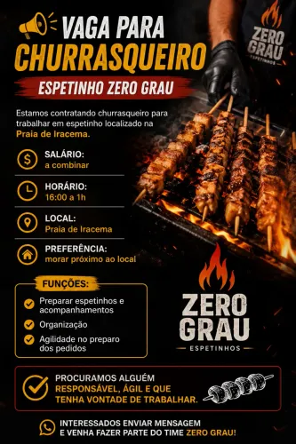 Vaga de emprego para churrasqueiro