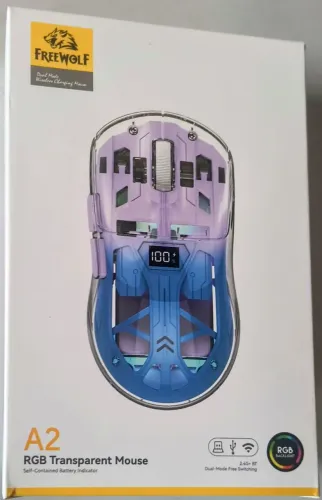 Mouse Gamer Sem Fio Attack Shark Free Wolf A2 Roxo Transparente