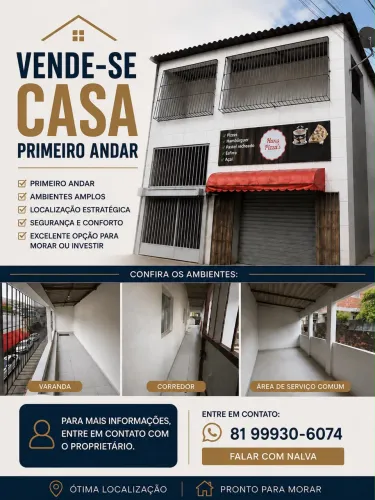 VENDE-SE CASA EM PRIMEIRO ANDAR