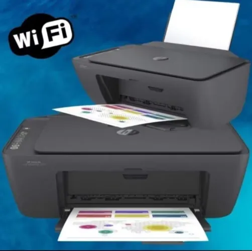 Impressora Multifuncional HP 2874, Bivolt, Wifi, Bluetooth, colorida, fotográfica, preta